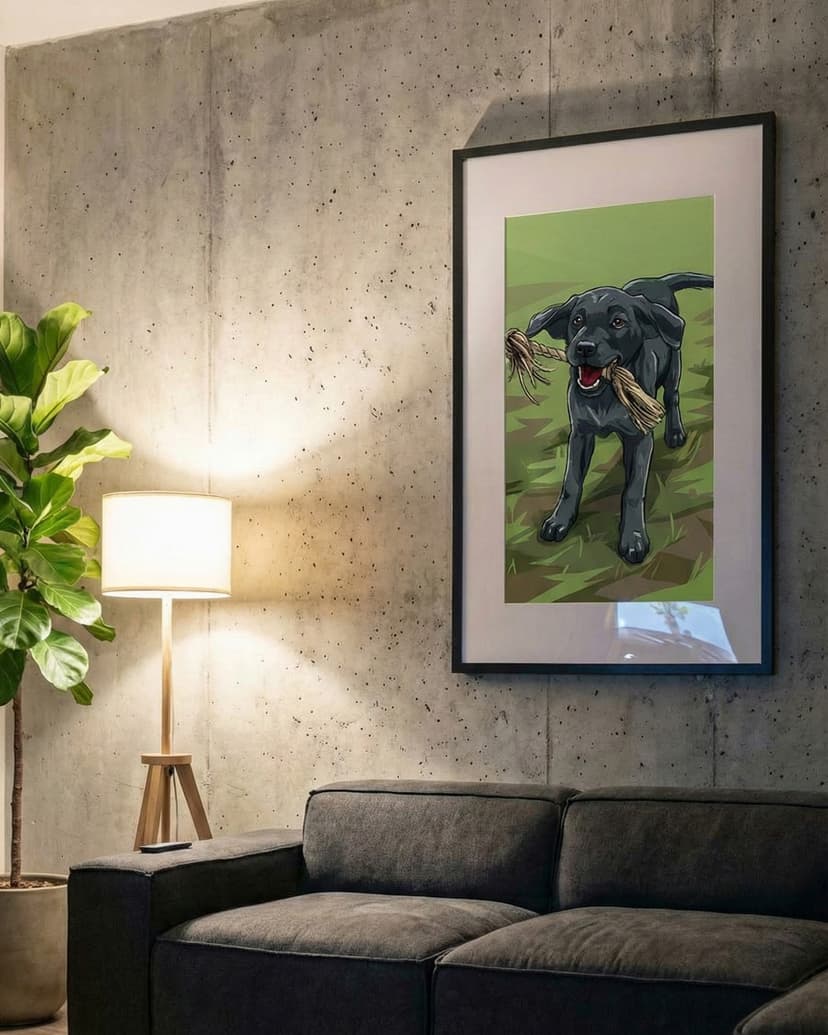 Comic-Stil Portrait im Wohnzimmer