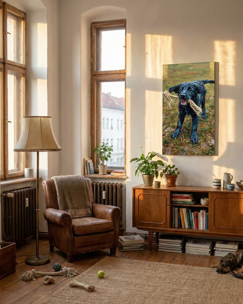 Oelgemaelde Portrait im Wohnzimmer